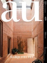 Book cover of a+u 23:02, 629: Feature: HARQUITECTES, with the brick walls of House 1014 - Granollers Spain. Published by Shinkenchiku-Sha Co., Ltd.