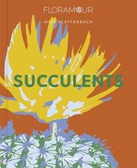 Book cover of Succulents, with a flowering yellow cactus. Published by teNeues Books.