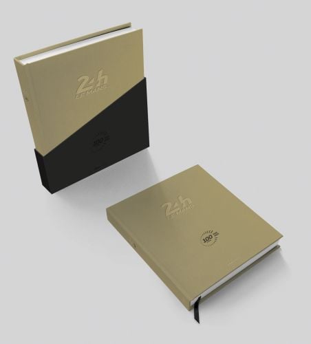 Beige photobook in black slipcase of '24 hours of Le Mans, 1923 - 2023 Centenary Edition', by Editions Cercle d'Art.