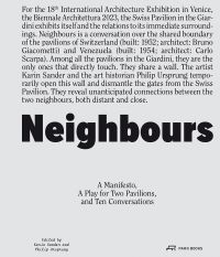 Book cover of Neighbours, A Manifesto, a Play for Two Pavilions, and Ten Conversations'. Published by Park Books.