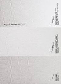 Book cover of Roger Boltshauser - Response Three. Published by Park Books.