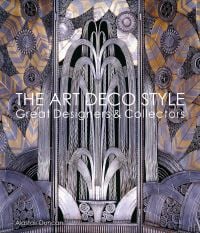 Schumacher art deco fountain wallpaper in gold and silver, on cover of 'The Art Deco Style, Great Designers & Collectors', by ACC Art Books.