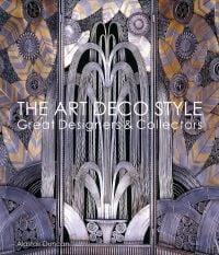 Book cover of The Art Deco Style, Great Designers & Collectors, with Schumacher art deco fountain wallpaper in gold and silver. Published by ACC Art Books.