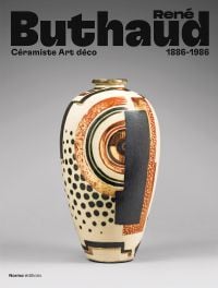 Book cover of René Buthaud, Céramiste Art déco (1886-1986), with a modernist vase with red and black with gold highlights. Published by Editions Norma.