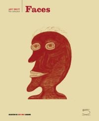 Beige book cover of Faces, with a painting of face with large chin, in brown-orange. Published by 5 Continents Editions.