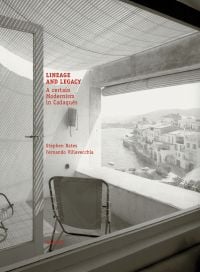 Chair in apartment overlooking coastal fishing village, on cover of 'Lineage and Legacy, A Certain Modernism in Cadaqués', by Quart Publishers.
