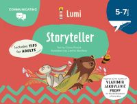 Activity box of Storyteller: Communicating, with a grey rabbit, a brown bear and a bumble bee. Published by White Star.