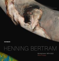 Painting of head and shoulders of figure throwing head back, on cover of 'Henning Bertram, Work Phases 1979–2022', by Kerber.