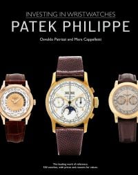 Breguet numeral 5970 luxury watch with brown strap, on cover of 'Patek Philippe: Investing in Wristwatches', by ACC Art Books.