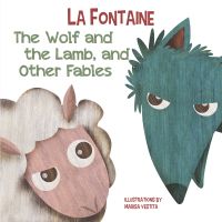 Woolly lamb with green wolf, on cover of 'Wolf and The Lamb, and Other Fables', by White Star.