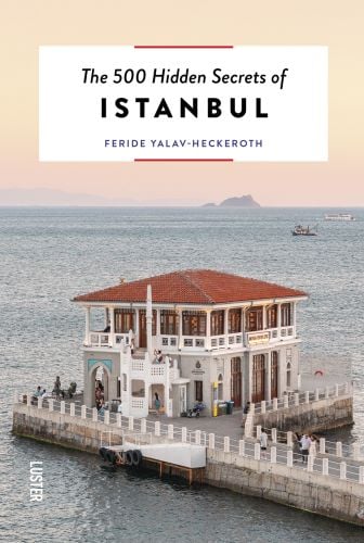Moda Pier surrounded by sea, on cover of 'The 500 Hidden Secrets of Istanbul', by Luster Publishing.