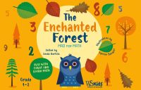Orange activity box of The Enchanted Forest, Mad for Math, with a Blue owl surrounded by autumn trees and fallen leaves. Published by White Star.