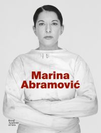 Serbian artist in straight-jacket, on cover of 'Marina Abramovi?', by Royal Academy of Arts.