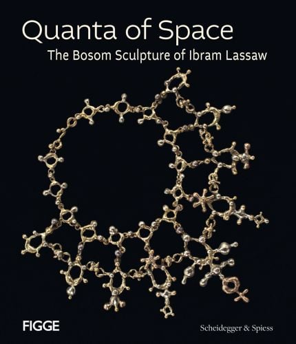 Bronze jewellery piece "Bosom Sculptures", on black cover of 'Quanta of Space, The Bosom Sculpture of Ibram Lassaw', by Scheidegger & Spiess.