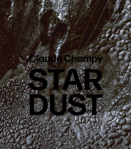 Grey textured pottery surface, on cover of 'Claude Champy, Stardust / Poussie?res d’e?toiles', by Arnoldsche Art Publishers.