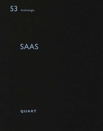 Pale blue capitalized font on black cover of 'SAAS', by Quart Publishers.