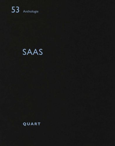 Pale blue capitalised font on black cover of 'SAAS', by Quart Publishers.