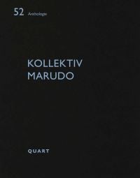 Pale blue capitalised font on black cover of 'Kollektiv Marudo', by Quart Publishers.