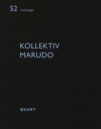Pale blue capitalized font on black cover of 'Kollektiv Marudo', by Quart Publishers.