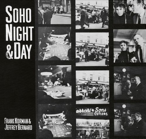 Black and white photos of London's nightlife, including inside a casino, on cover of 'Soho Night & Day', by ACC Art Books.