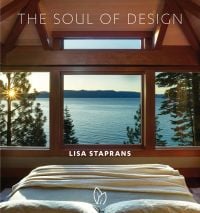 Book cover of The Soul of Design, with an interior of bedroom looking out onto a serene seascape. Published by Pointed Leaf Press.