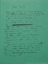 Green book of only an instant, with hand-written text to front. Published by MUNCH.