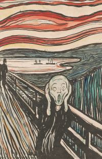 Book cover of Edvard Munch: The Scream, featuring a print of a figure with mouth wide open. Published by MUNCH.