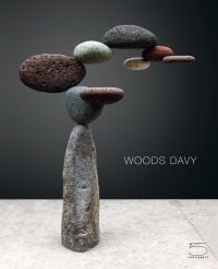Book cover of Woods Davy: Sculptures, with a sculpture made of individual stones that look like they are floating on air. Published by 5 Continents Editions.