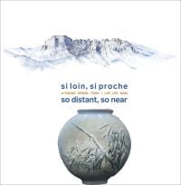 Book cover of So Distant, So Near, Ji-Young Demol Park – Lee Lee Nam, with painting of mountain, and bowl vase below. Published by 5 Continents Editions.