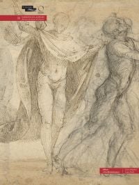 Book cover of Album «Fra Bartolommeo», with a drawing of two figures, one in robe. Published by Officina Libraria.