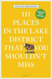 Book cover of 111 Places in the Lake District That You Shouldn't Miss, with a Herdwick sheep. Published by Emons Verlag.