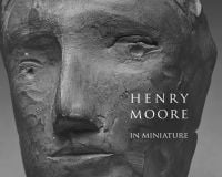 Book cover of Chris Stephens' Henry Moore in Miniature, with a close-up of sculpture of face. Published by Pallas Athene.