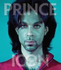 Book cover of Prince: Icon, with a montage of portraits of the American singer and musician. Published by ACC Art Books.