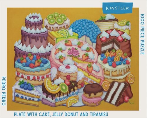 Plate with Cake, Jelly Donut and Tiramisu