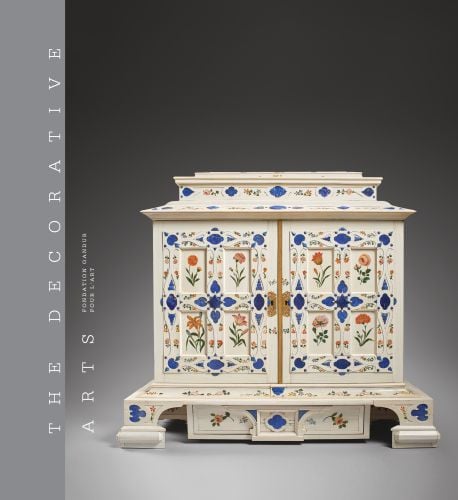Book cover of The Decorative Arts II – Fondation Gandur pour l’Art: Savoir-faire and the art of living; featuring a decoratively painted cupboard. Published by 5 Continents Editions.