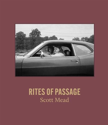 Book cover of Scott Mead's Rites of Passage, with two males in car staring at camera. Published by Hurtwood Press Ltd.