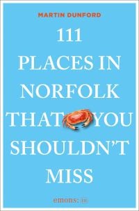 Book cover of 111 Places in Norfolk That You Shouldn't Miss; featuring an orange crab. Published by Emons Verlag.