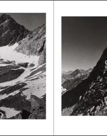 Book cover of Ansel Adams: The National Park Service Photographs, featuring the American National park with winding river and mountains behind. Published by Abbeville Press.