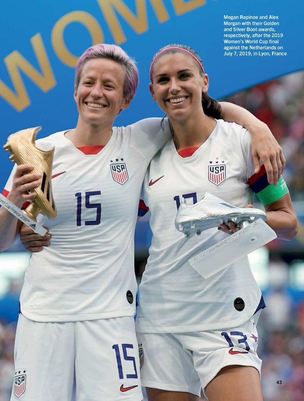 Book cover of Alex Morgan, featuring the American footballer in red kit, celebrating scoring a goal. Published by Abbeville Press.