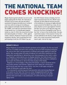 Book cover of Megan Rapinoe, featuring the footballer in action on the pitch for the U.S national soccer team. Published by Abbeville Press.