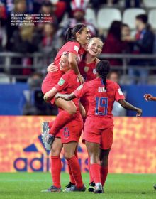 Book cover of Megan Rapinoe, featuring the footballer in action on the pitch for the U.S national soccer team. Published by Abbeville Press.