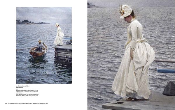 Book cover of Watercolor: A History, featuring a watercolour painting of tall slender trees in front of blue lake. Published by Abbeville Press.