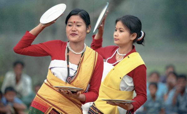Book cover of Life and Culture in Northeast India, with a Tribesman wearing bone headdress. Published by Abbeville Press.