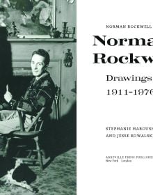 Book cover of Norman Rockwell: Drawings 1911-1976, with a sketch of young child in dress, and bow in hair. Published Abbeville Press.
