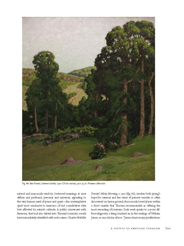 Book cover of A History of American Tonalism Crucible of American Modernism, featuring a landscape painting by William Anderson Coffin's titled 'Sunset in October'. Published by Abbeville Press.