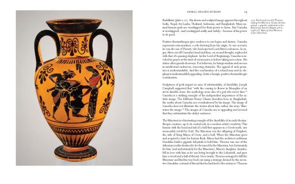 Book cover of From Angels to Werewolves, Human-Animal Hybrids in Myth and Art, with angel with wings and wolf in robes. Published by Abbeville Press.