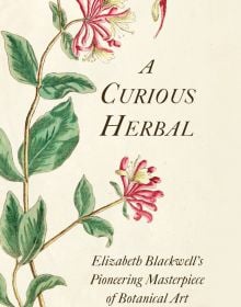 Book cover of A Curious Herbal: Elizabeth Blackwell's Pioneering Masterpiece of Botanical Art, featuring an illustration of honeysuckle. Published by Abbeville Press.