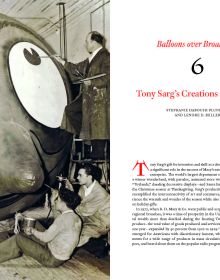 Book cover of Tony Sarg: Genius at Play, with Gobble the Turkey helium balloon made for the Macy’s Thanksgiving Day Parade. Published by Abbeville Press.
