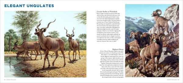 Book cover of Jay Matternes: Paleoartist and Wildlife Painter, with a pack of lions attacking a buffalo. Published by Abbeville Press.