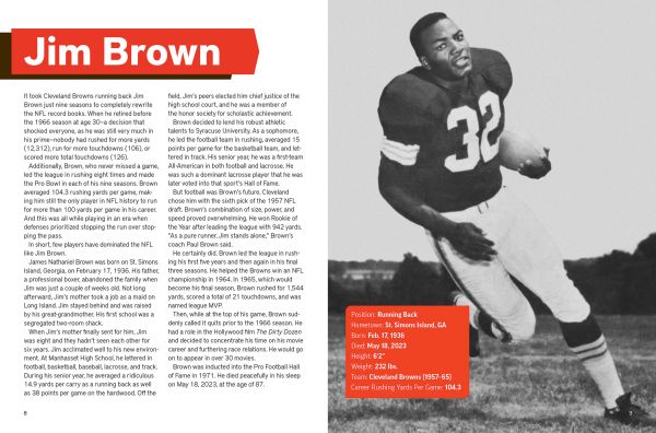 Book cover of Tyler Blue's Legends of the NFL, featuring American footballers Tim Harris, Jim Brown and Joe Montana in action. Published by Abbeville Press.